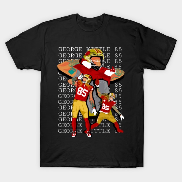 George kittle 85 - black T-Shirt by Mic jr